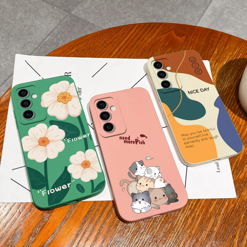 Phone Cover For Samsung Galaxy A55 A35 5G Capa Protective Soft Silicone Cover Cute Flower Case For SamsungA55 GalaxyA35 Fundas