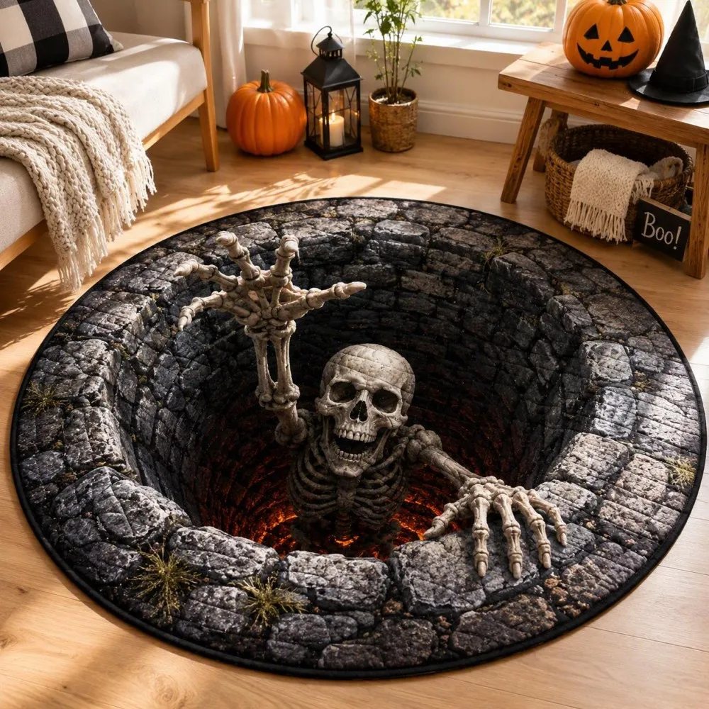 Zombie Skeleton Pit Area Rug Living Room Bedroom Entrance Foyer Floor Mat Hallway Home Decor Door Side House Floor Mat