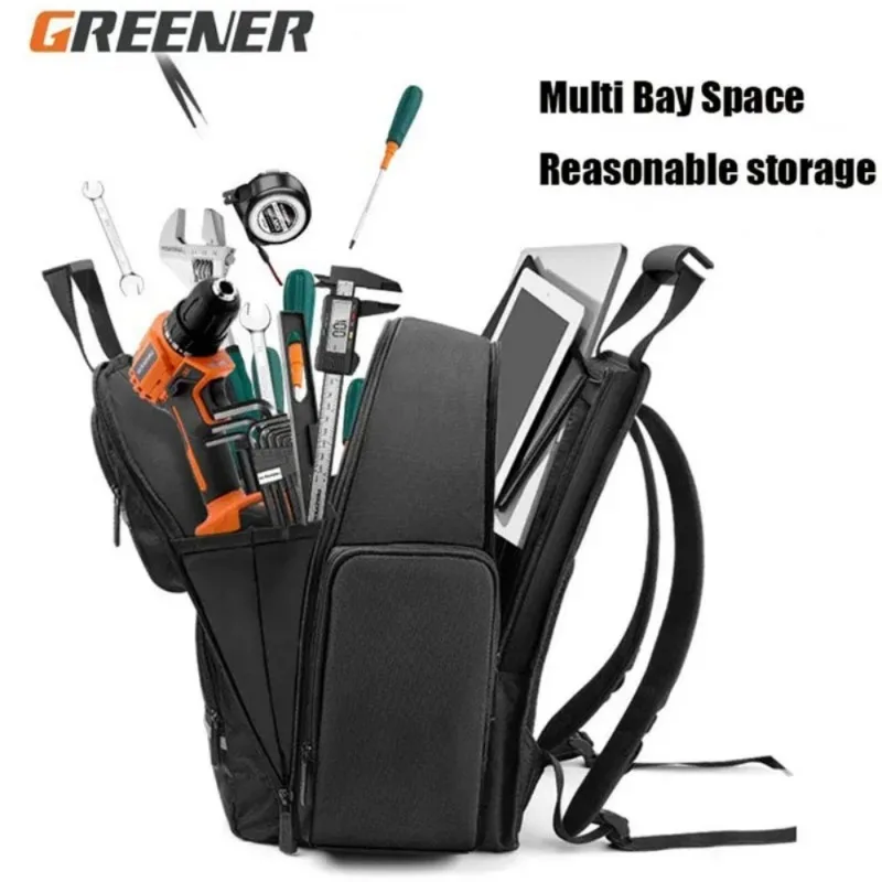 Professional Tool Bag Backpack Canvas Multifunctional Electrician Backpack Storage Bag Organizer Electrician Work Accessories