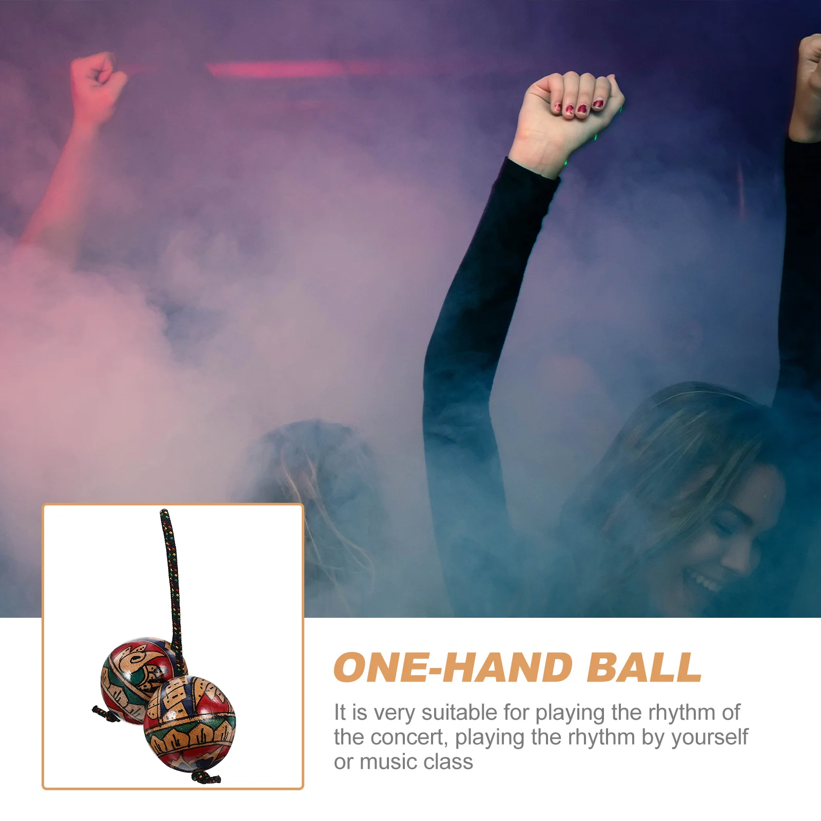 มือวาด Maracas One-handed Punching Ball ของเล่นเชือกกลองของขวัญจังหวะทรายเครื่องดนตรีเหล็กเด็ก