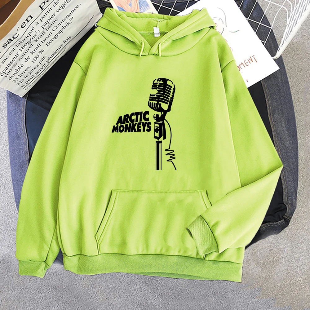 Sweat à capuche imprimé Vintage pour homme, vêtement de Skateboard, Harajuku, motifs de vagues sonores et de singes arctique, Kpop