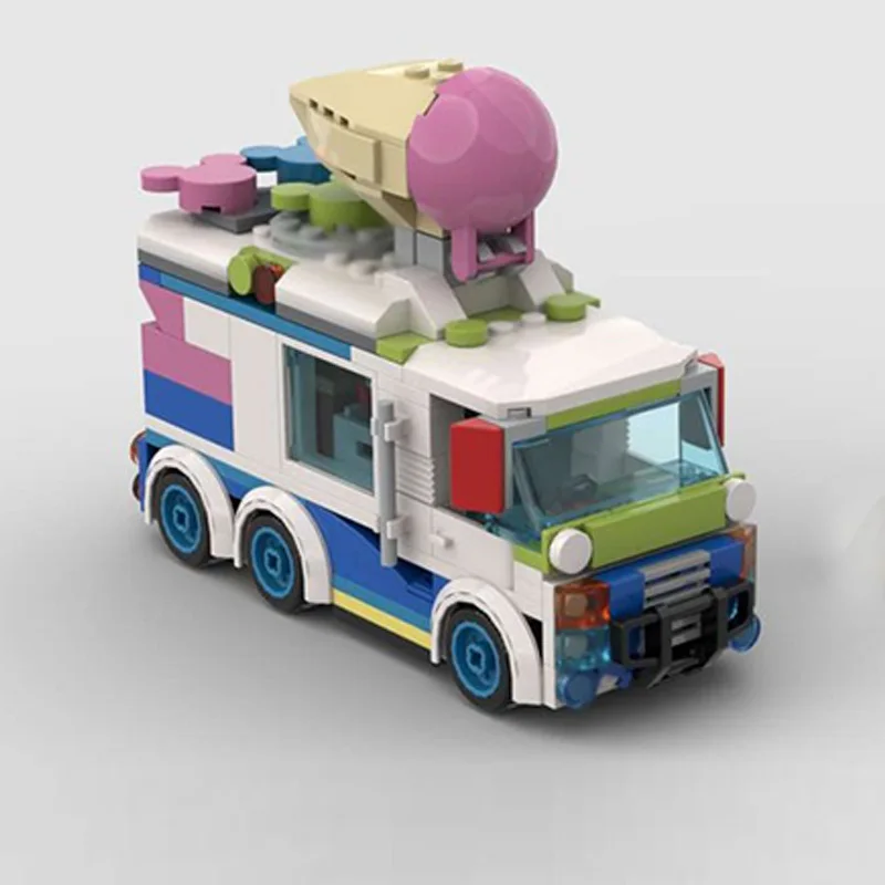 Speed Racing Car Model MOC Building Bricks Ice Cream 6x4 Truck Modular Technology Children Holiday Gifts Assemble Toys Suit