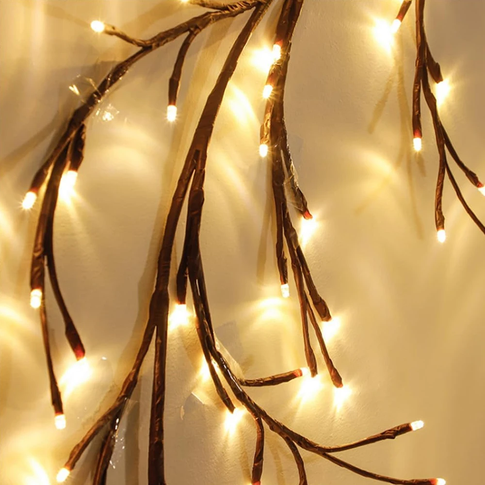 96LED Tree Branch Lamp Bedroom Wall Decoration Willow Vine Tree Light Strip 8 Lighting Modes DIY Atmosphere Light Home Lighting