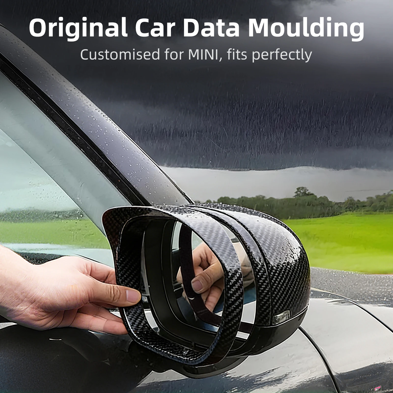 

LHD для Mini Cooper F65 F66 F67 U25 Countryman 2024 2025 Автомобильное зеркало заднего вида Дождевик для бровей Рамка Внешние автомобильные аксессуары