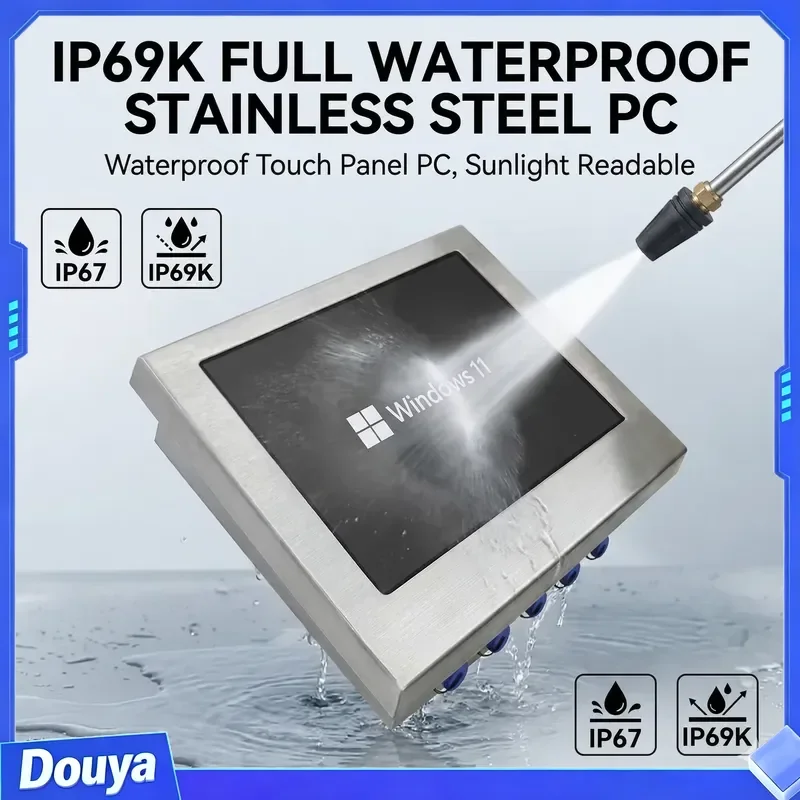 Industrial Touch Panel PC Panel Mount Embedded Ipc 15 17 19 Inch Fanless IP65 Waterproof I7 CPU Linux Computer