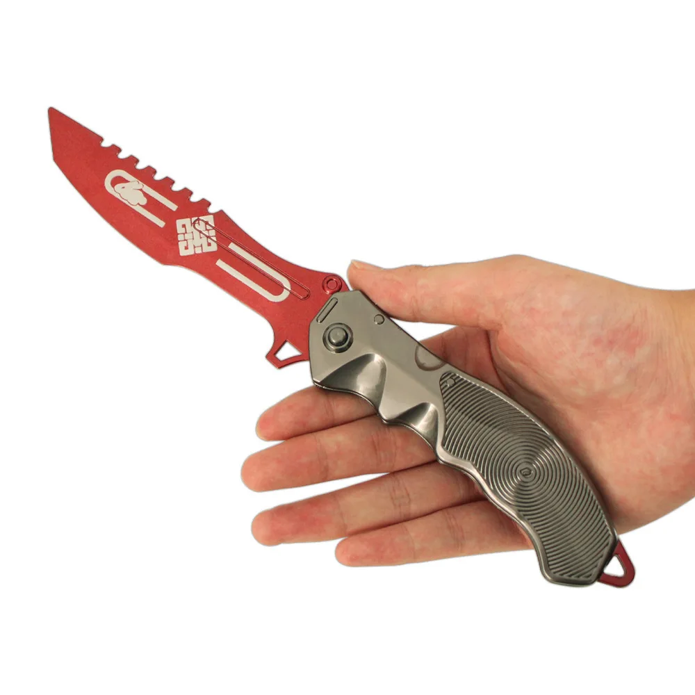 22 ซม.ARENA BREAKOUT: INFINTE กระต่ายมีดพับโลหะรุ่น Replica เกม Prop ทหาร Tainning มีดคอสเพลย์ความปลอดภัยของเล่นเด็ก