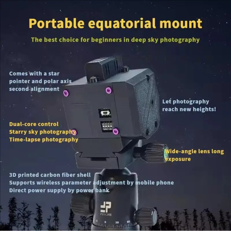 Nano Light Star Field Equatorial Mount Dual Control Via Wifi/Encoder Deep Space Photography for Galaxy Consumer Electronics