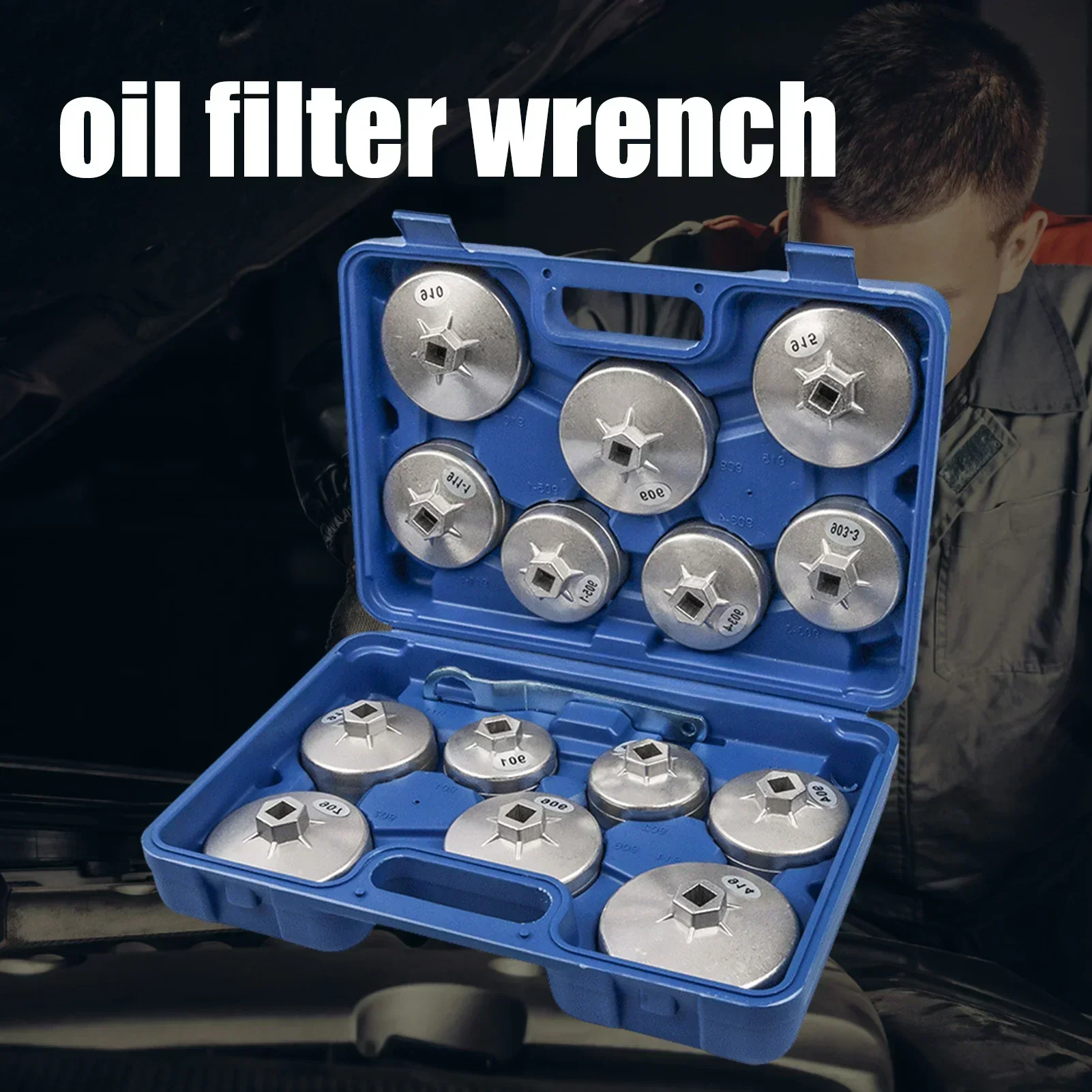 15pcs 901~915 Oil Filter Wrench Kit 1/2