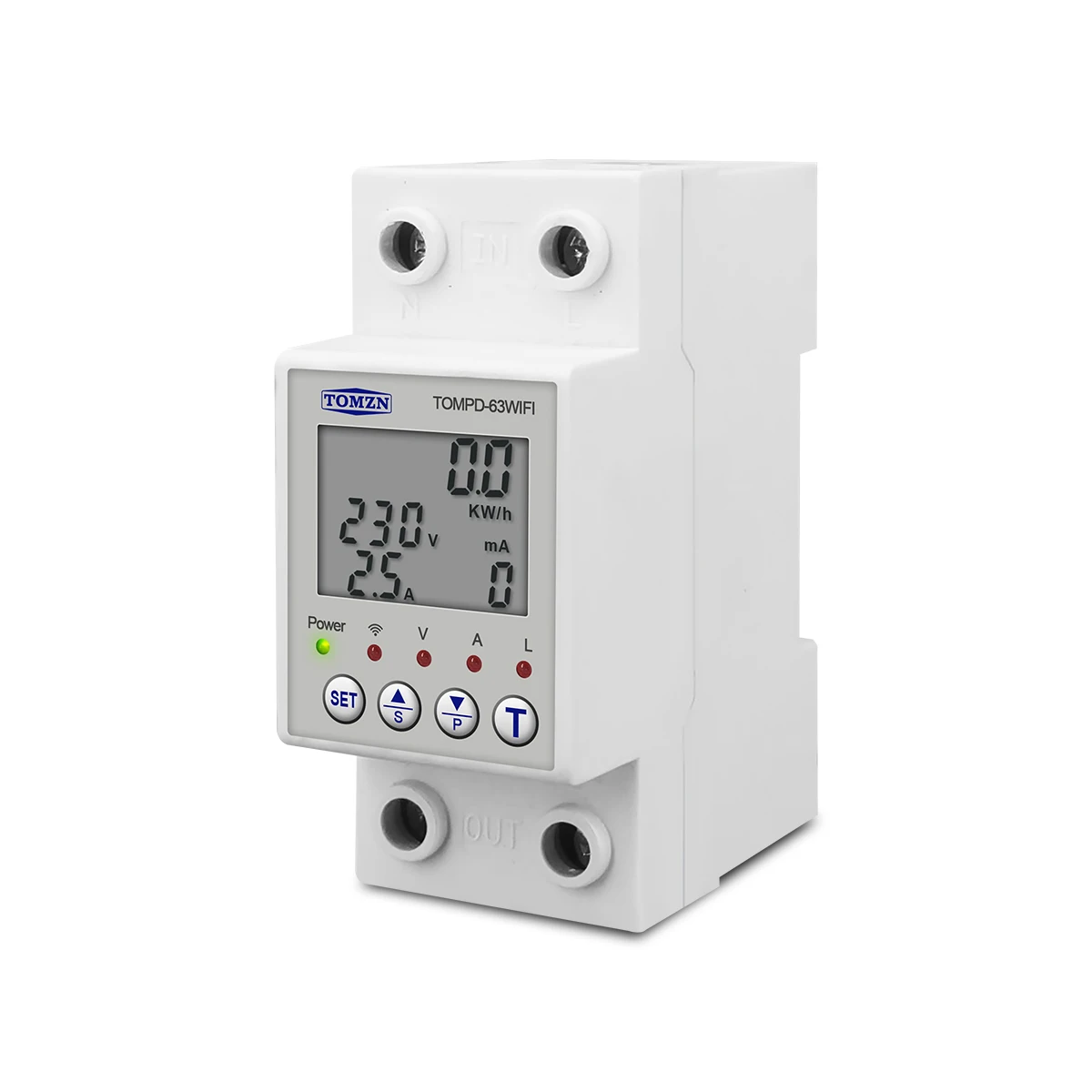 TOMZN 63A 220V Smartlife TUYA WIFI Circuit Breaker Energy Meter Metering Timer Voltage Current Leakage protection TOMPD-63WIFI