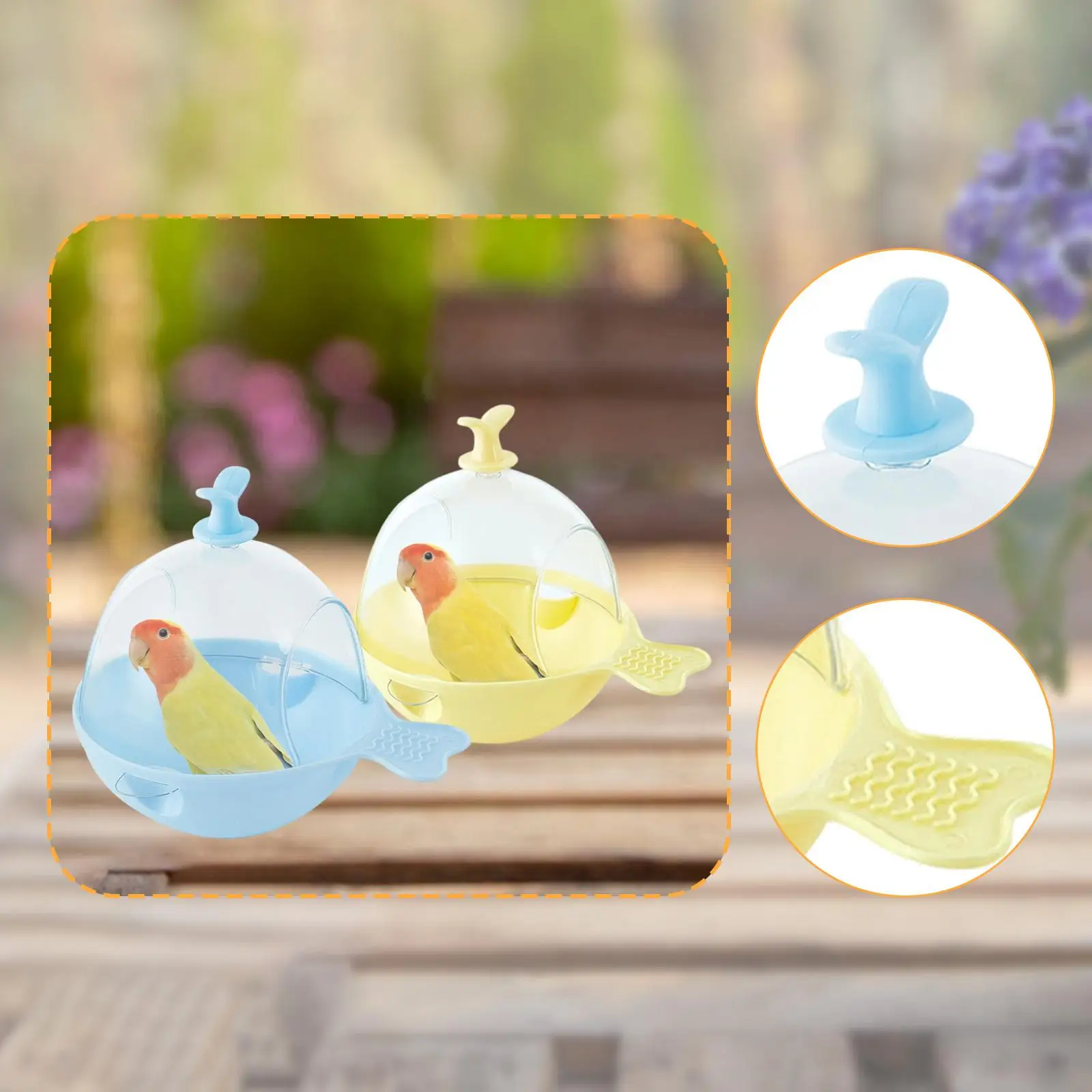 حمام الطيور للقفص صندوق حمام معلق مستلزمات الحيوانات الأليفة ملحقات قفص العصافير المحمولة حوض استحمام الببغاء للبببغاء #4