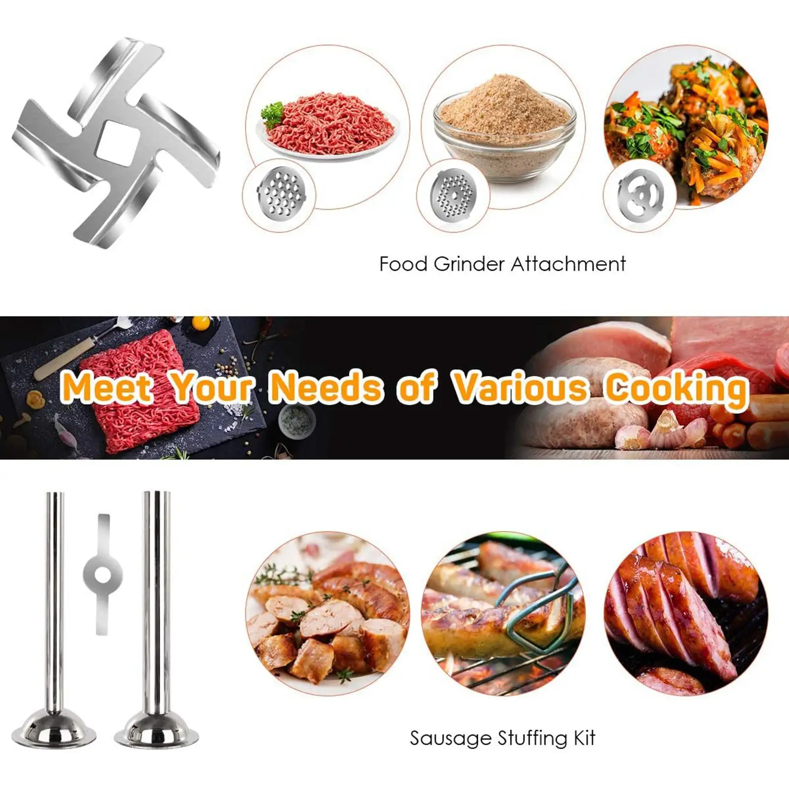 

Food Attachment for Meat Mincer Accessory house tools, Easy to Grind for Sausages and Burgers, Vegetable