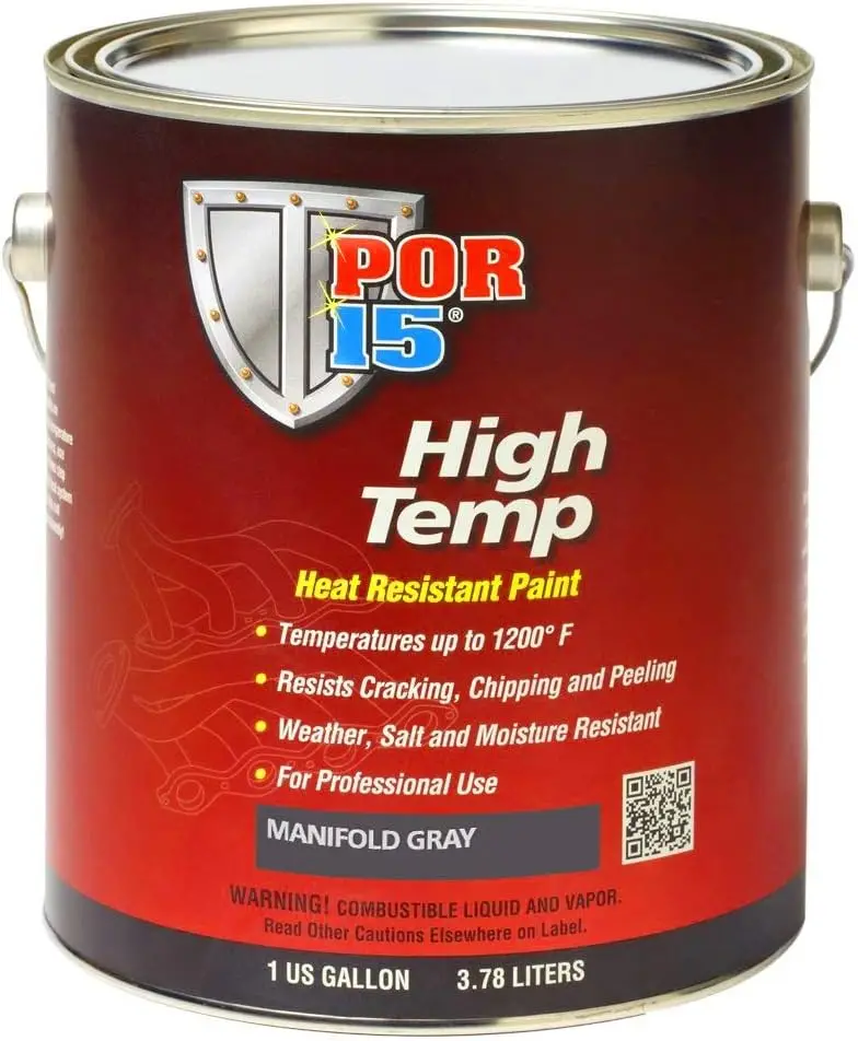 POR15 High Temperature Paint - Manifold Gray 1 gl. High Heat Resistant Paint  Withstands Temperatures Of 1200°F