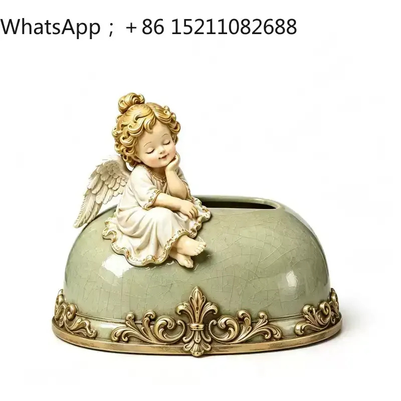 LLY retro little angel tissue box home living room home pumping carton coffee table ornament