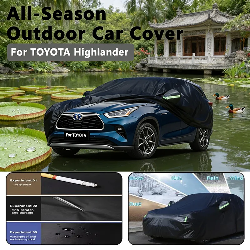 

Всесезонный автомобильный чехол для TOYOTA Highlander — уличный полный защитный, водонепроницаемый, пылезащитный, термостойкий автомобильный чехол