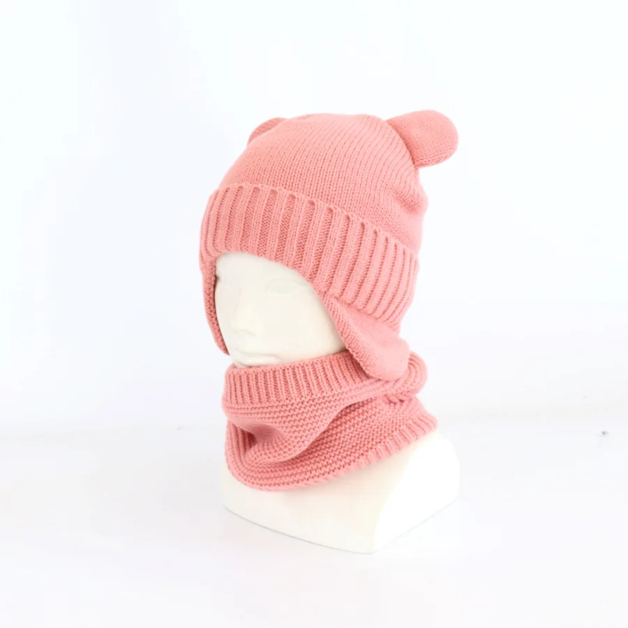 Set Topi Syal Anak Laki-laki Perempuan Bayi Musim Dingin Beanie Rajut Topi Musim Gugur Aksesori Lembut Hangat Untuk Anak-anak Cuaca Dingin Luar Ruangan