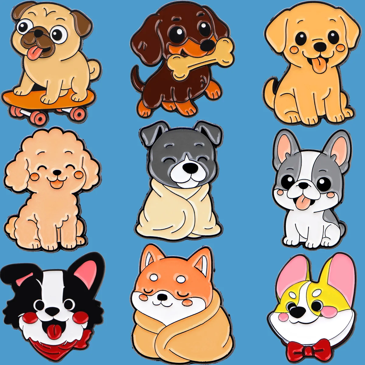 

Kawaii Cartoon Dog Pug Enamel Pin Puppy Lapel Pins for Backpacks Clothes Brooches Badges Cosplay Brooch Jewelry Gifts Friends