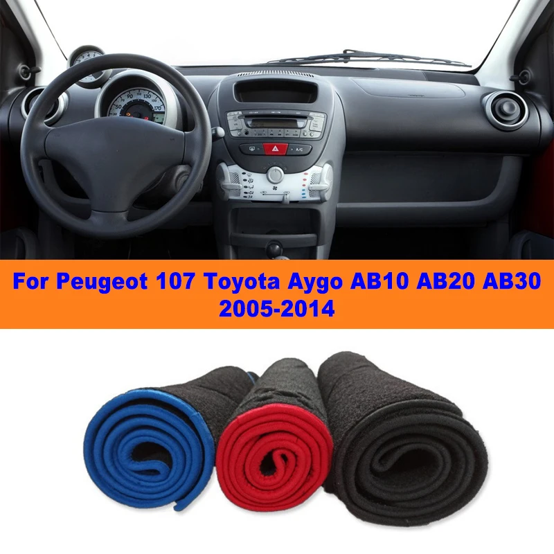 Anti-Glare Dashboard Cover Dash Mat Non-Slip Sun Shade Pad Interior Protector For Peugeot 107 Toyota Aygo AB10 AB20 AB30 05-14