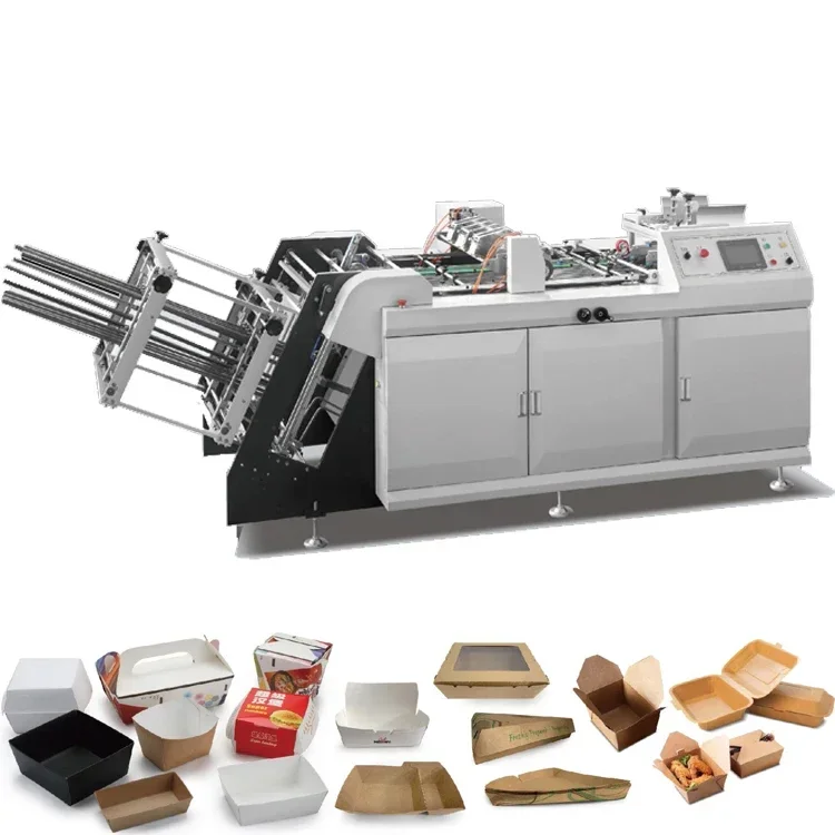 

Hot sale Paper Disposable Fully Automatic Sachet Carton Box Packaging Making Line Machine for Food