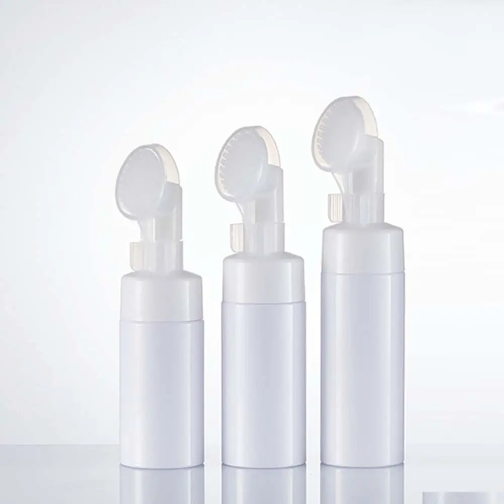 Bomba de espuma de plástico, sabonete, mousse, escova líquida, spray, garrafa de espuma, garrafas recarregáveis com escova de limpeza