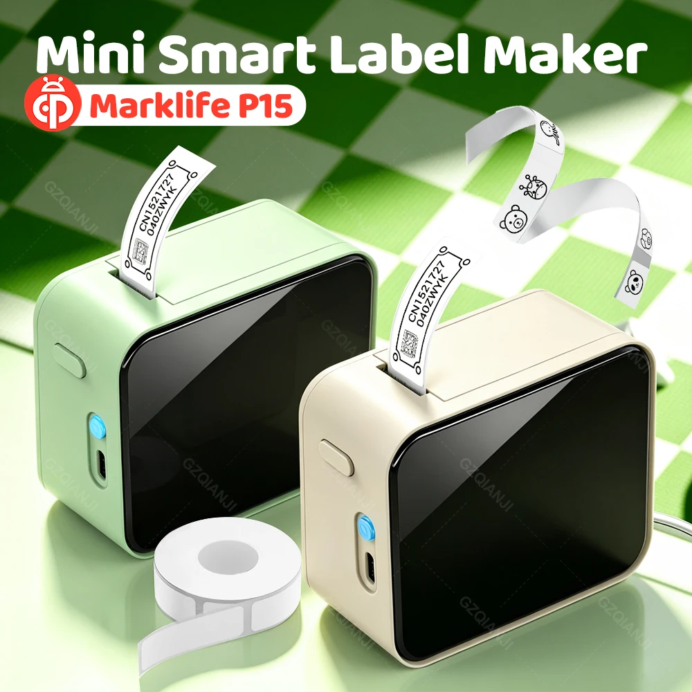 Marklife P15 Wireless Bluetooth Label Printer Portable Thermal Printer Similar as D11 D110 D101 Label Machine Mini Label Maker