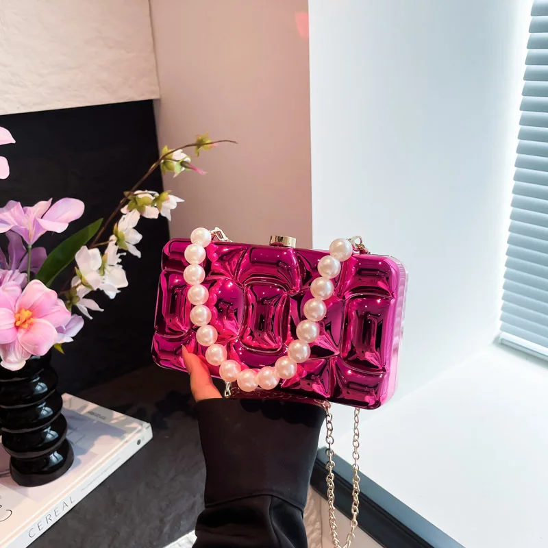 

Женская сумка, сумки для женщин, клатчи 2025 года, модные геометрические мини-вечерние вечерние сумочки, сумка через плечо, золотая коробка, клатч