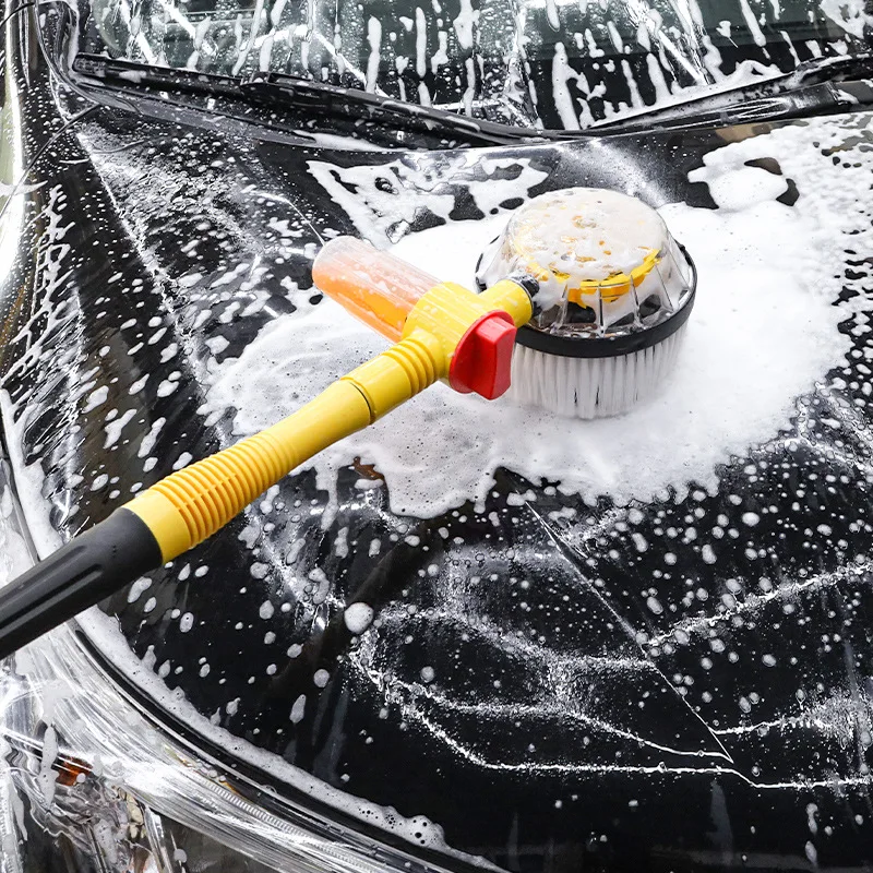 Car Rotating Water Brush Car Wash Mop High Pressure Water Gun Foam Car Wash Brush Household Portable Auto Washing Machine Brush