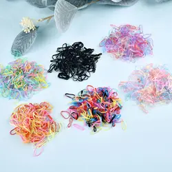 1000Pcs/ Colorful Disposable Hair Bands Scrunchie Girls Elastic Rubber Band Ponytail Holder Hair Accessories Hair Ties