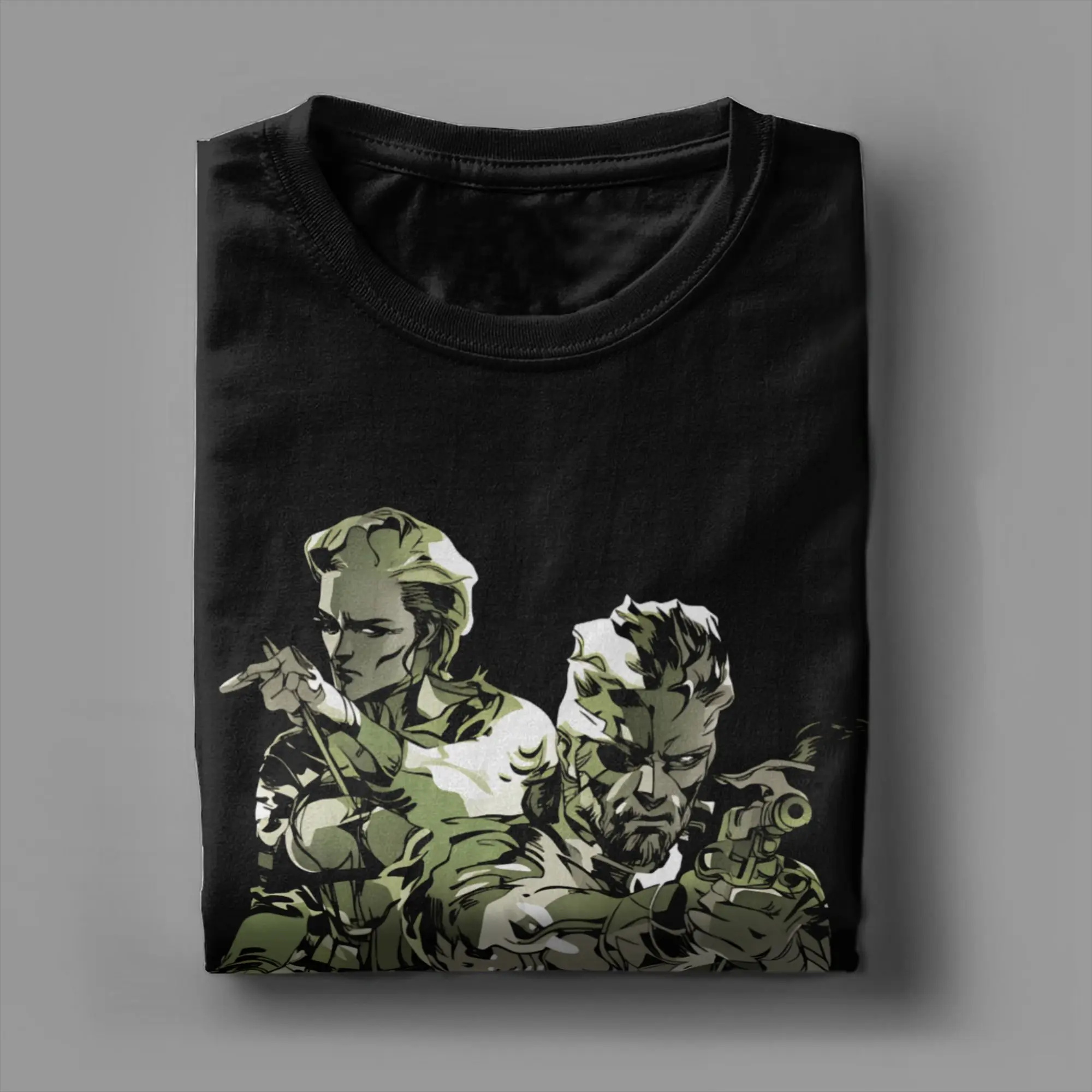 خمر MGS3 الأفعى الألعاب تي شيرت للرجال النساء الياقة المستديرة القطن تي شيرت ميتال جير الصلبة 3 تي شيرت حجم كبير الملابس