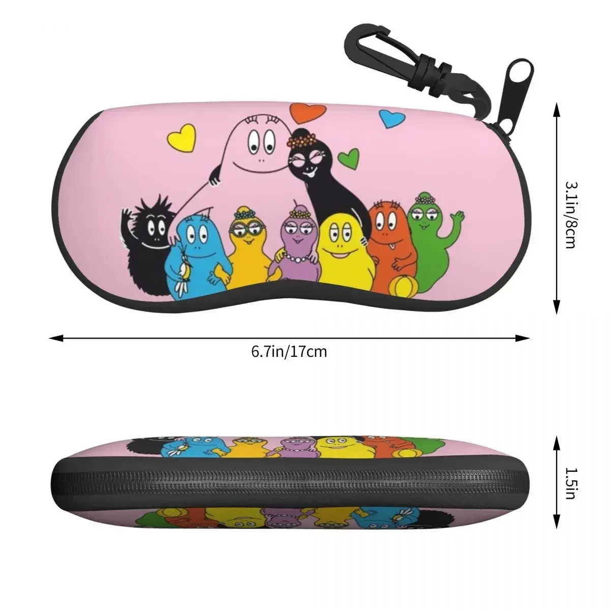 Custom Barbapapa Family Love Shell Glasses Case Unisex Travel Cartoon Comics Eyeglasses Case Sunglasses Protector Box