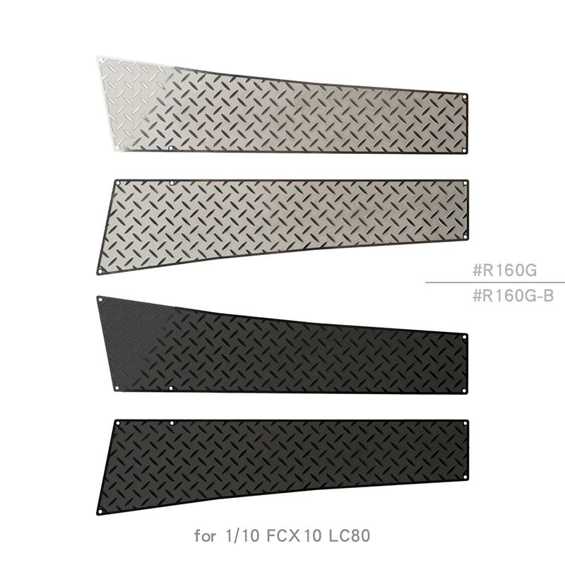 Anti-Rutsch-Platten auf beiden Seiten der Motorhaube, simulierte Edelstahl-Dekoration für 1/10 RC Crawler Car Traxxas FCX10 DIY-Teile