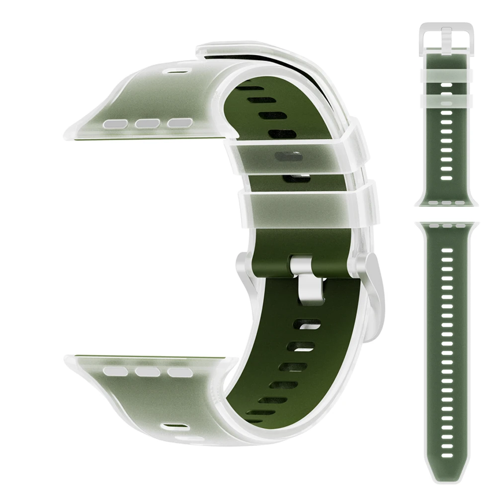 Transparent Band for Apple watch 46mm 45mm 44mm 42mm Ultra 2/3 49mm Sport Silicone Bracelet Correa Strap Series 11/10/9/8/7/SE 3