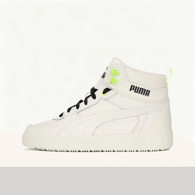 Puma Rebound Joy: Stylish, Casual, Cushioned, Comfortable, Durable High-Top Sneakers (Unisex, White and Black) 387592-05