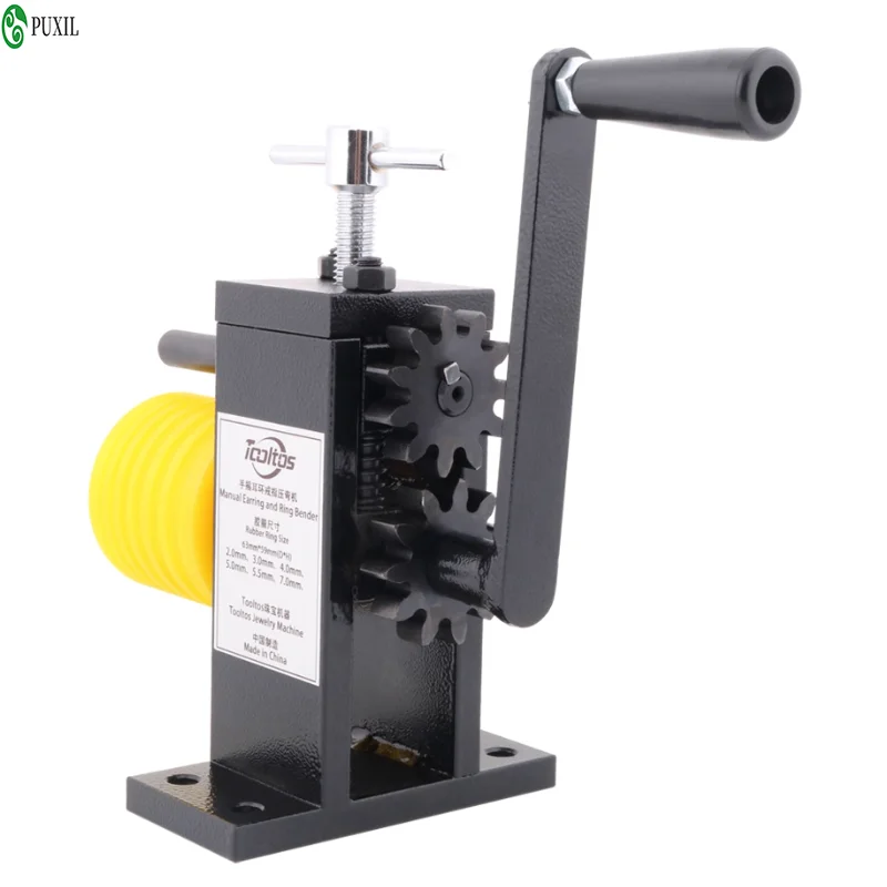 Multi purpose manual crank bending tool for rings, earrings, and jewelry - metal processing tool for stamping gold, silver, and