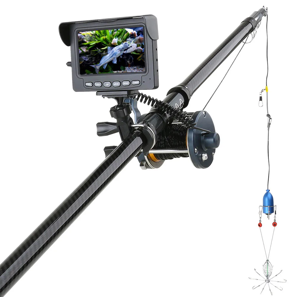 30M 4.3 inch Monitor 1200TVL with 10PCS LED Night Vision 195 Degrees Metal Sea wheel Camera For ice Fishing