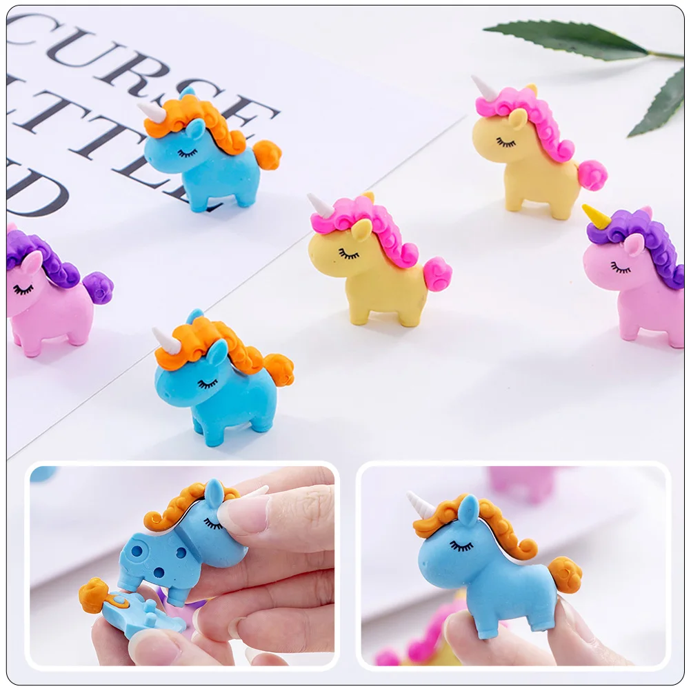 

20 Pcs Animal Erasers Unicorn Cute Cartoon Mini for Girls Kawaii Bulk Child