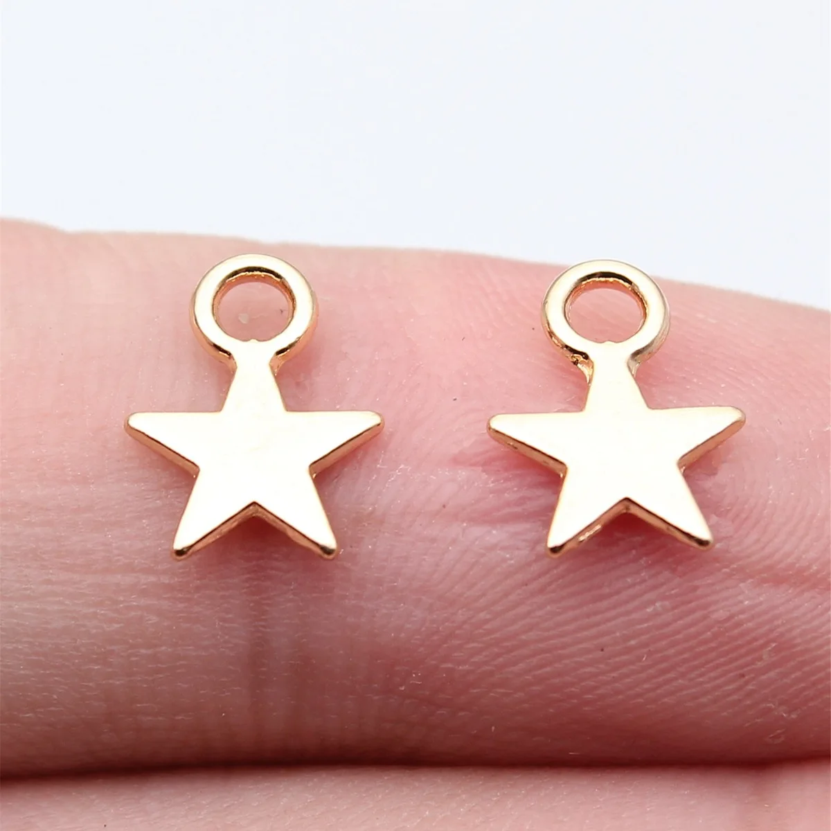 WYSIWYG 40 szt. Zawieszki 11x8mm w kształcie gwiazdek do tworzenia biżuterii, elementy do biżuterii DIY, 4 kolory, zawieszki ze stopu. — zdjęcie 6