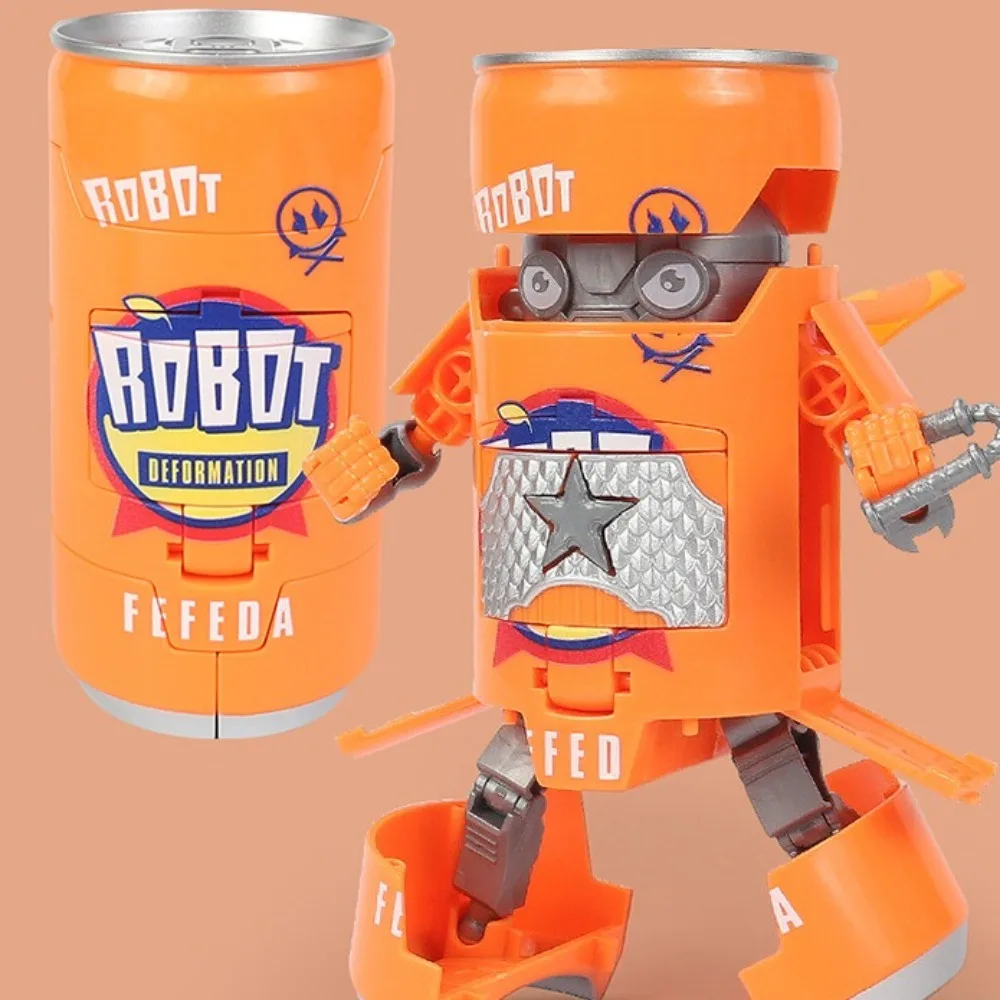 Mecha modelo deformado refrigerante robô cola bebida pode figuras ação deformação garrafa robô educacional engraçado transformador robô