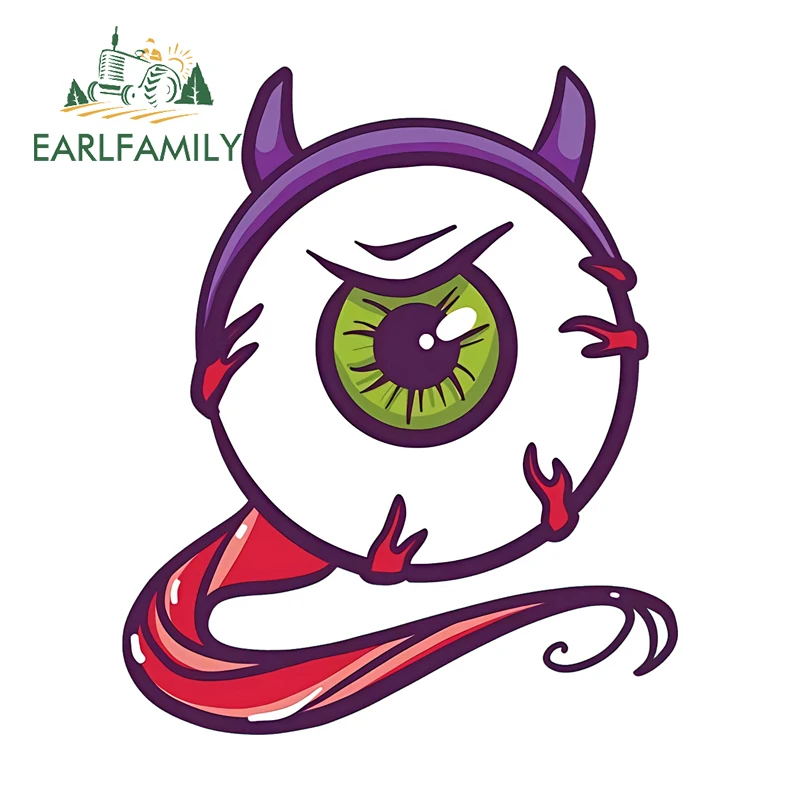 Earlfamily verde diabo olhos dos desenhos animados adesivos de carro criativo van corrida deriva decalques legal à prova dwaterproof água carro gadget