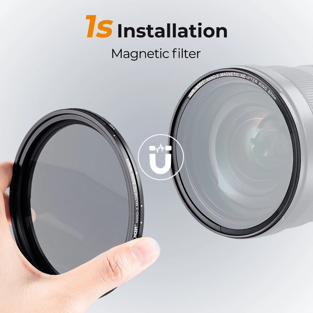 K&F Concept Magnetic ND2-ND32 Fader ND Filter Lens Neutral Density Variable Multiple Layer Coated 49mm 52mm 58mm 62mm 67mm 77mm