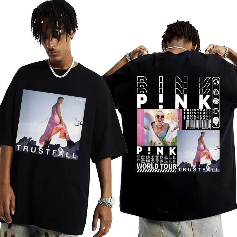 P!nk Pink Singer Summer Carnival 2024 Tour T Shirt Trustfall Album Music Concert T-shirt Men Women Fashion Aesthetic Cotton Tees