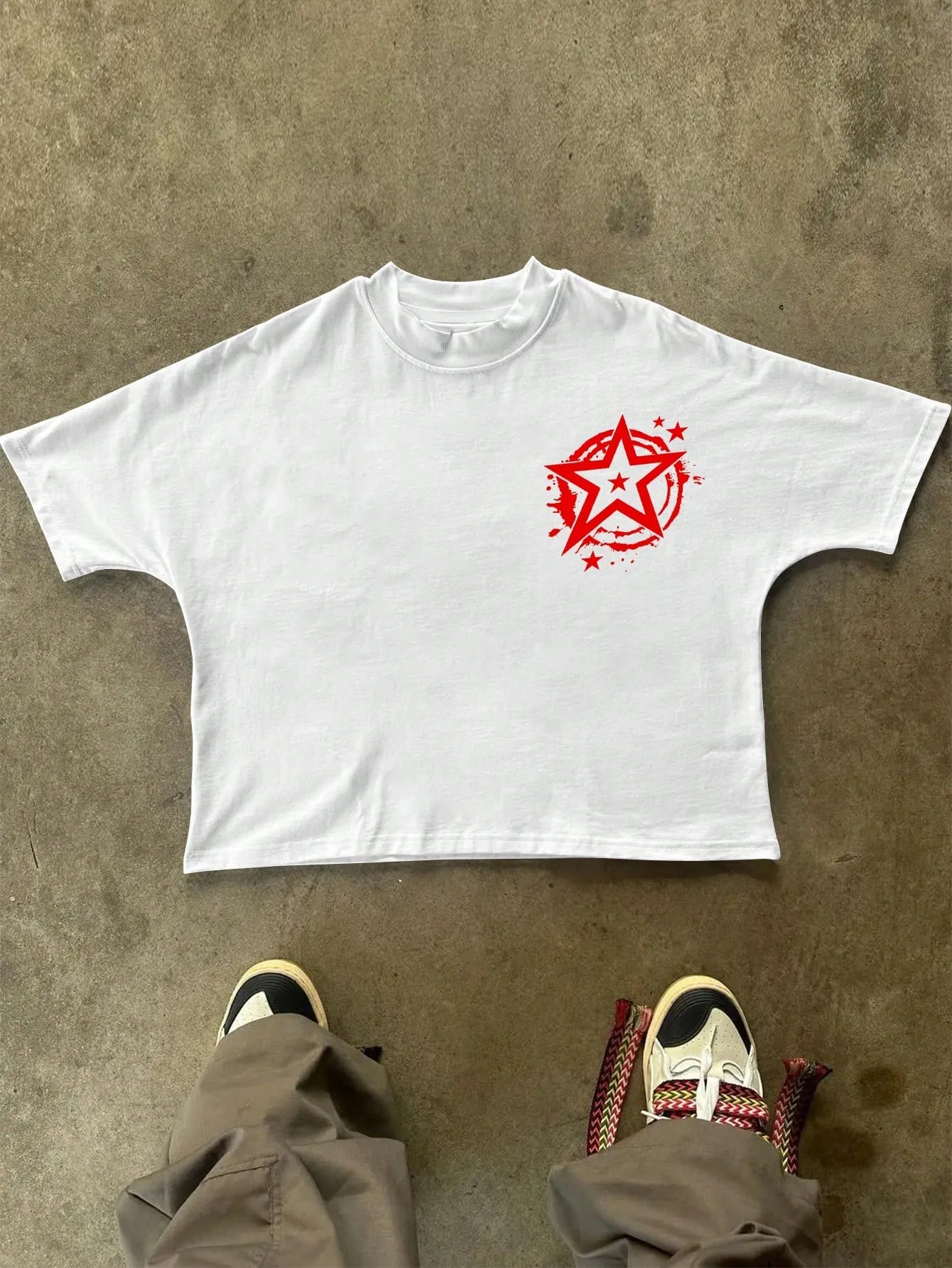 Das Neue Herren-T-Shirt für den Sommer 2025 Verfügt über ein Lässiges, Modisches, Bequemes und Atmungsaktives 3D-Sternmuster-Druckdesign – Detail 8