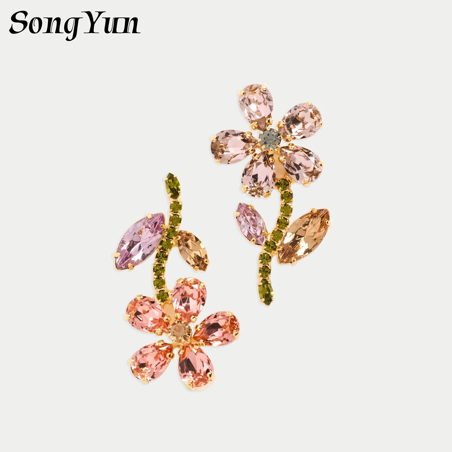 

SongYun Jewelry MHT Quality Brass Stud Earrings Dangle CZ 7A Zircon Best Friend Gift Premium Jewelry Women Earring Jewelry