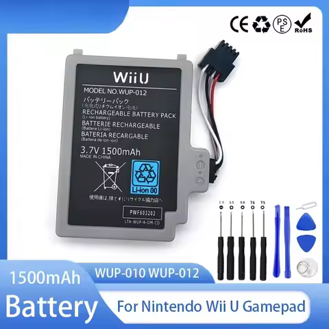 WUP-010 WUP-012 Rechargeable Battery 1500mAh Lithium Battery for Nintendo Wii U Gamepad Wireless Controller Replacement Battery