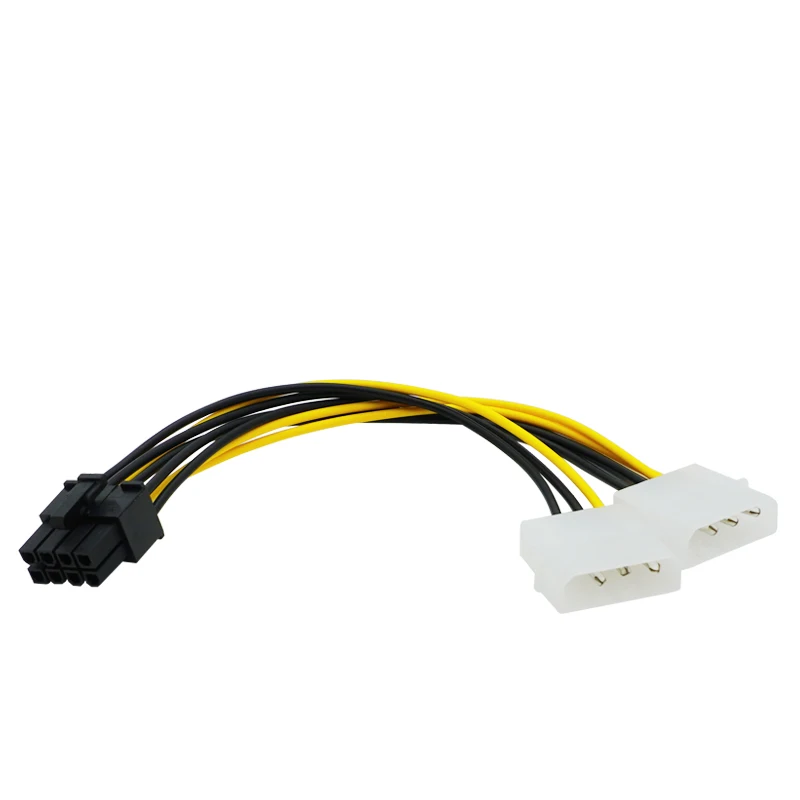 5 Pcs 18cm 8Pin to Dual 4Pin Video Card Power Cord 180W Y Shape 8 Pin PCI Express To Dual 4 Pin Molex Graphics Card Power Cable