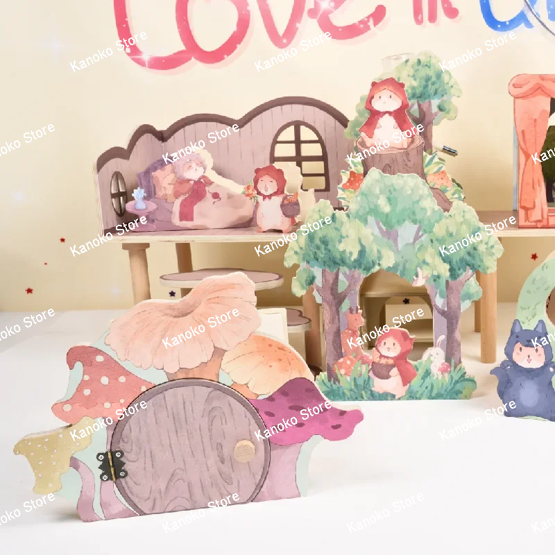 Capuzinho vermelho série multi-história casa de hamster de madeira pequeno animal gaiola paisagismo suprimentos ratos acessórios itens para animais de estimação