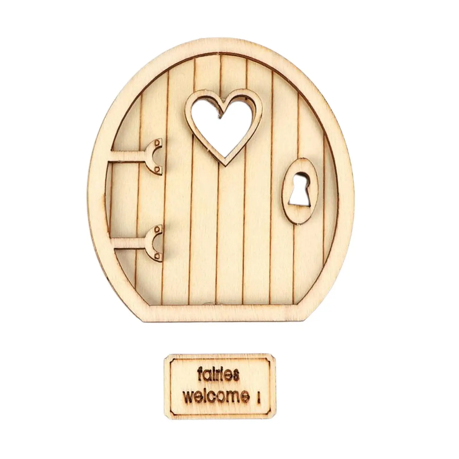 Wooden Fairy Elf Door Kit 3D Garden Miniature DIY Self Assembly Kids Birthday Gift Decor