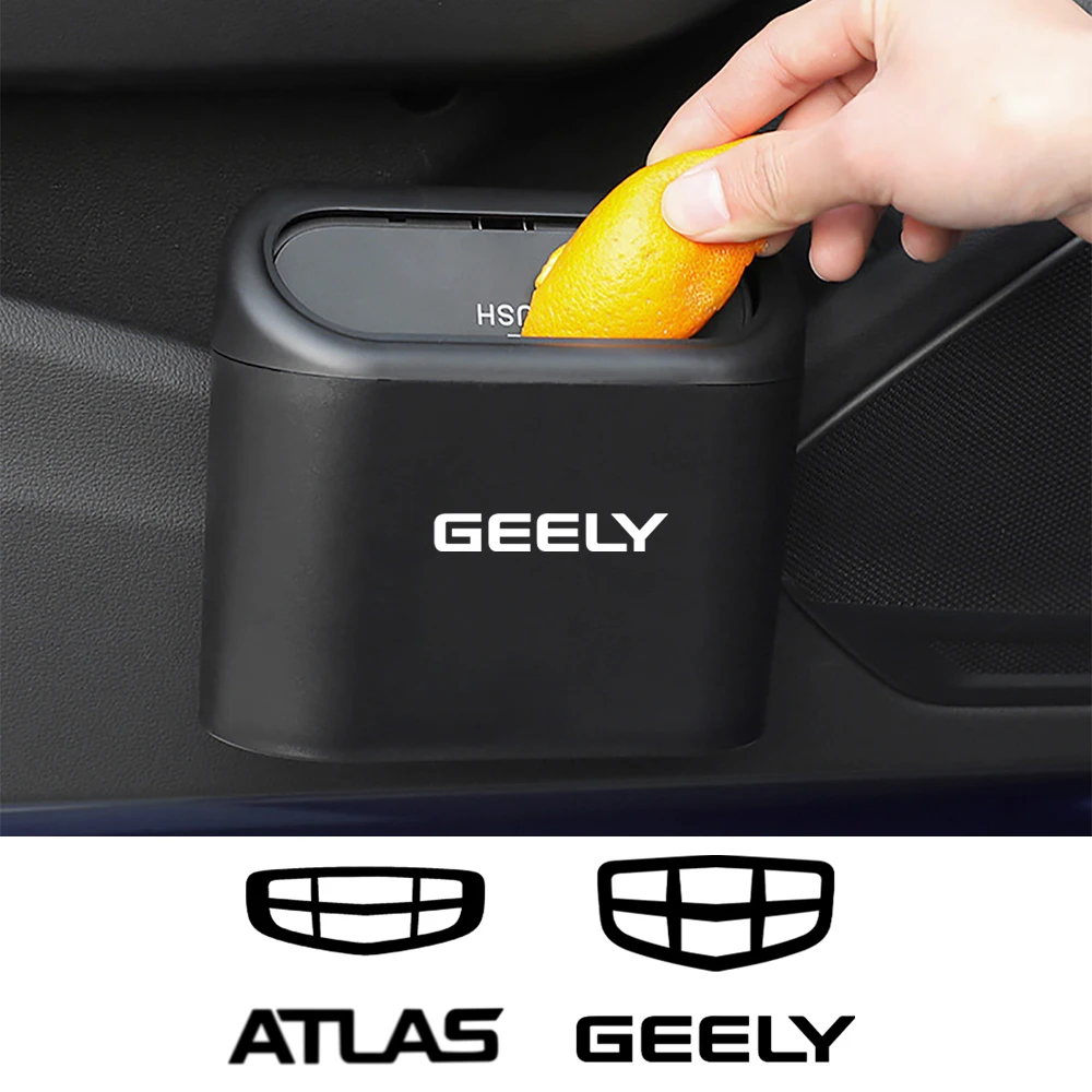 ABS Car Portable Hanging Mini Trash For Geely Tugella\Manjaro\Okavango\Starray\Coolray\Emgrand\Geometry C Storage Bucket