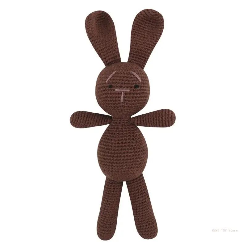 

25cm Crocheted Rabbit Stuffed Animals Party Gift Toy Office Throw Pillow