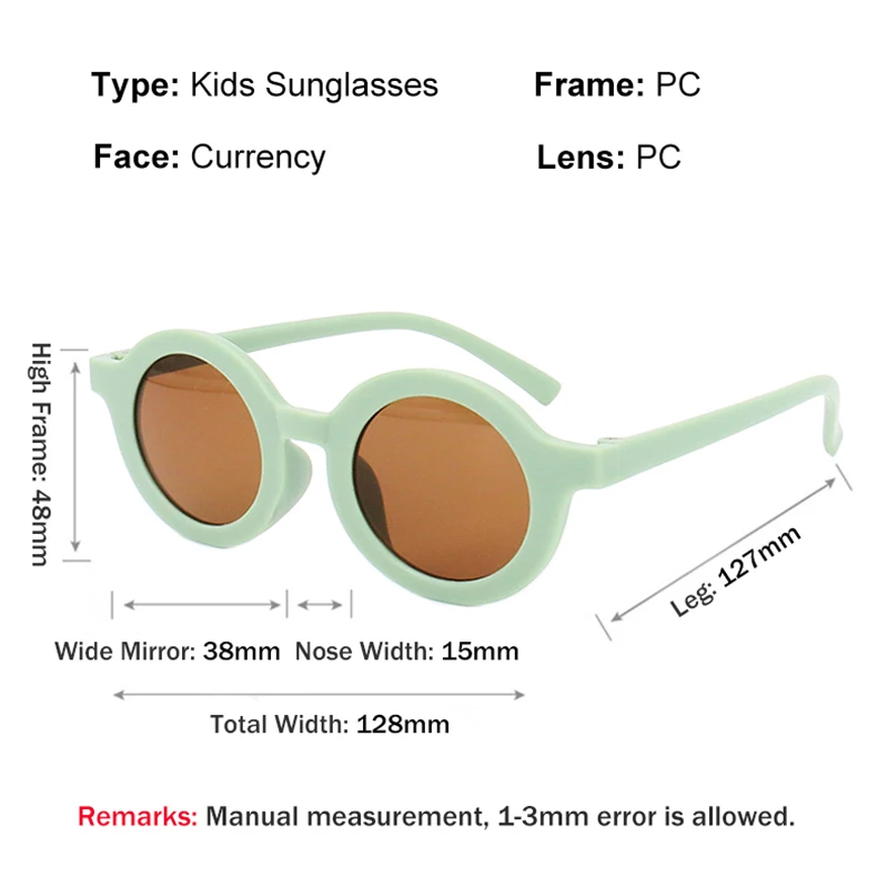 Baby Boys Girls Cute Cartoon Bear Shape Fashion Round Glasses Children Vintage Sunglasses UV Protection Classic Kids Eyewear