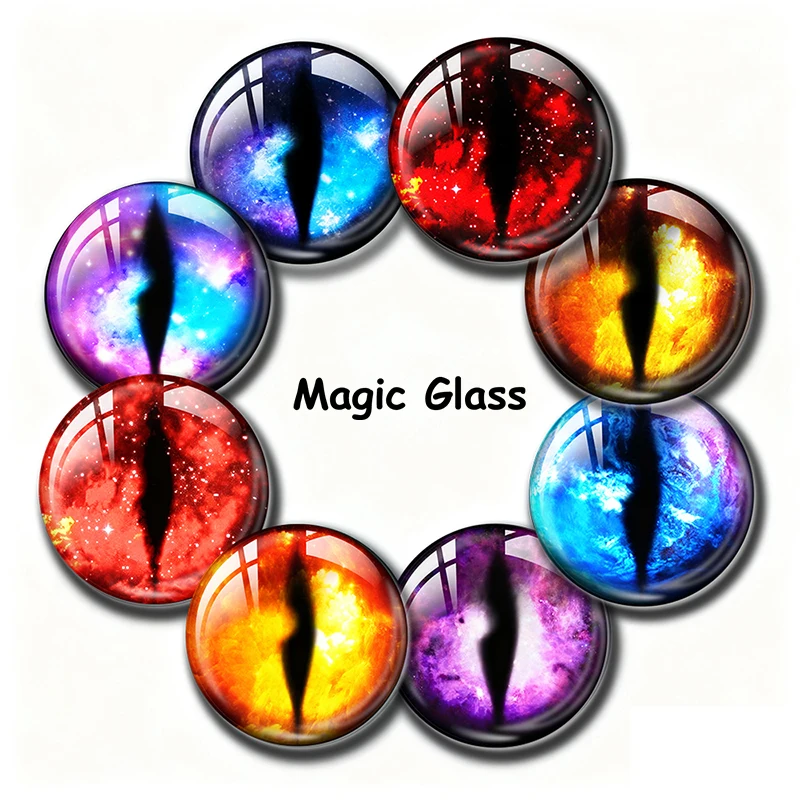 8mm 10mm 12mm 20mm 25mm 30mm 35mm 50mm Photo Glass Cabochon Settings Round DIY Jewelry Accessories Cameo Space Universe Eyes